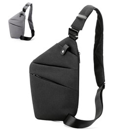 NiCoLa Chest Bag for Mens Sling Backpack Day pack Shoulder Cross body Bag Traveling, Outdoor, Sports Lightweight Satchel Bag for School Hiking Camping Cycling Gym etc (Black)