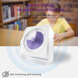 QUMOX F9 Visual Timer, 60-Minute Analog Countdown with Colour Disc, Purple
