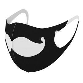 igsticker 020883 Design Mask, Set of 2, Polyester, Washable, Cloth Mask, Unisex, Funny, Unique Beard