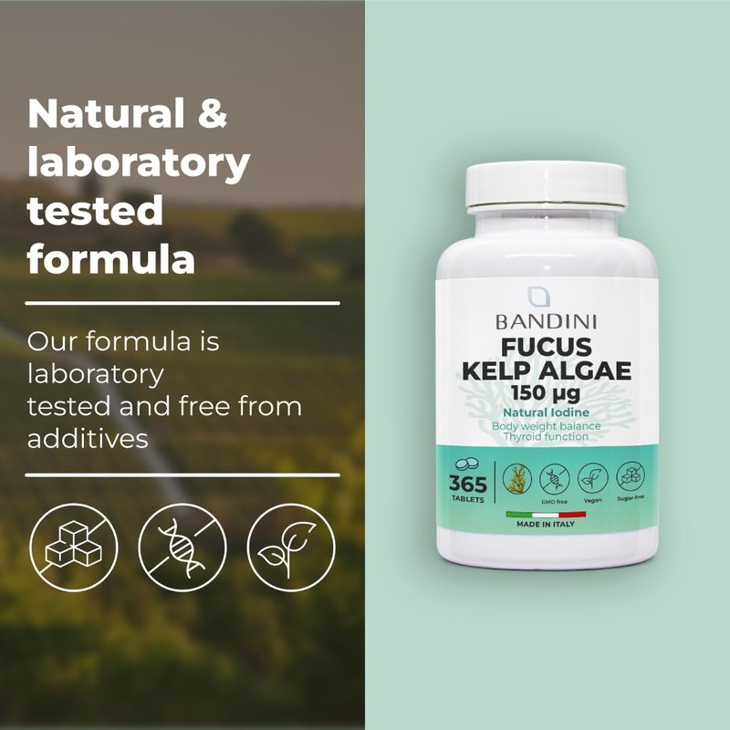 Bandini® Fucus Kelp Algae 150mcg | Seaweed Natural Source of