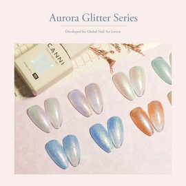 CANNI 1 Pcs Pink Glitter Gel Nail Polish, Shimmer Sparkly Pink Colors Gel Polish Soak Off Led Nail Art Gel Manicure Salon DIY