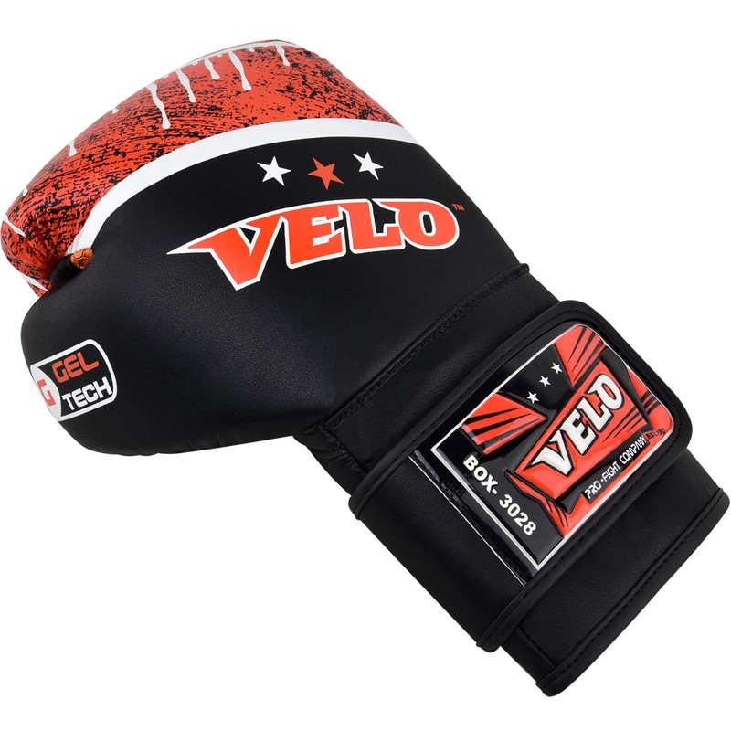VELO Boxing Gloves Leather Muay Thai Training Punching Bag Mitts