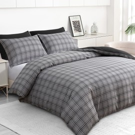 Grace Double Duvet Set - Brushed Microfiber Duvet Cover (200 x 200 cm) - Ultra Soft & Reversible 3 PCs Double Duvet Covers Set Non Iron Luxury Bedding Sets With Zipper Closure