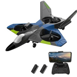 Remote Control Airplane with Camera 4K 2.4GHz Remote Control Plane Gliding Aircraft Flight Toys for Adults Kids Boys Gyroscope Stabilization with LED Lights Headless Mode One Key Return 2 Battery