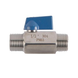 Tiardey Mini Ball Valve Stainless Steel Mini Ball Valve 1/2 Inch BSP Male To Male Stop Valve