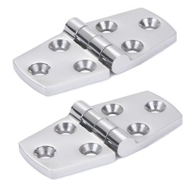 Atibin Hatch Metal Fittings, Hinges, Stainless Steel, Marine Hinge, Silver, Boat Hinge, Marine Outdoor, SUS316, 1.5 x 3.0 inches (38 x 76 mm), Pack of 2