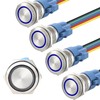 STARELO 5pcs 16mm Momentary led Push Button Switch Silver Shell,