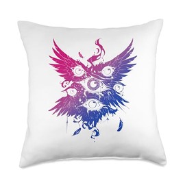 Biblically Accurate Angel Seraphim Bisexual Pride Weirdcore Throw Pillow