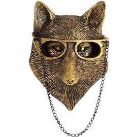 UITWMKTG Gold Animal Head Wall Decor Wall Sculpture Home Decor Statue for Living Room Office Bedroom Modern Decor for Men Women Fox