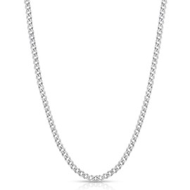 3.5mm Miami Stainless Steel Cuban Chain for Men Cuban Link Curb Chain Necklace for Women Men (Unisex) - Color: Silver, Length: 18 Inch