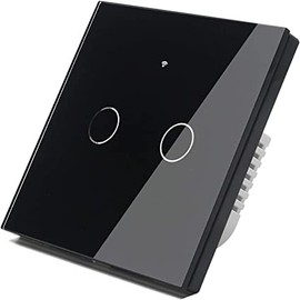 proAMEDEN Touch Switch WiFi 2.4GHz, Smart Life/Tuya Remote Control, ON-OFF, 10.0 Amps, 240.0 Volts, Black [Pack of 1]