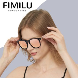 FIMILU Polarized Sunglasses for Women, Vintage Square Frame UV Protection Trendy Fashion Shades for Travelling Outdoor c18515
