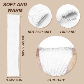 FUIPVGI 3 Pairs Leg Warmers Knitted Leg Warmers 80s for Women Girls Ribbed Leg Warmers Knee Warmers Women Long Boot Cuff Knee Socks for Ballet Dance Yoga Daily Wear, Black, white, pink