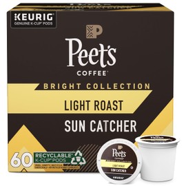 Peet's Coffee, Light Roast Keurig K-Cup Pods, 100% Arabica Coffee - Sun Catcher 60 Count (6 Boxes of 10 Pods)