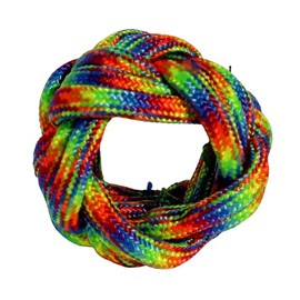 Handmade Neckerchief Slide Woggle for Scouts Paracord Turks Head Knot Camoflauge by KNOTS SO FAST (Rainbow)