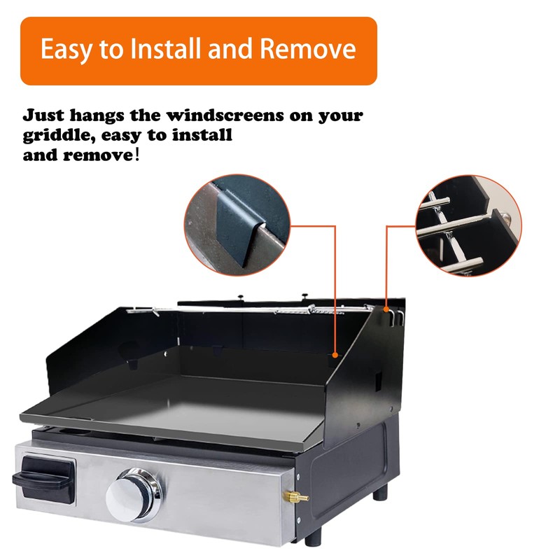 Petrirufun Universal Wind Guard and Griddle Warming Rack Set for