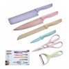 Everrich Juego 4 Cuchillos Con Tijeras Y Pelador Kitchen Color