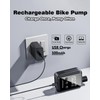 Mini Bike Pump, Rechargeable Bike Tire Pump with Gauge, Fast