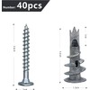 40 Pieces Zinc Drywall Anchor 20 Set Self Drilling Metal