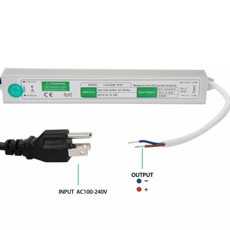 Unbranded Waterproof LED Power Supply Adapter LED Driver Transformer DC