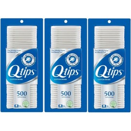 Q-Tips 500 Q-tip swabs (3 packs) Pack of 3 Size / Q-팁 면봉 500개들이 (3팩) Pack of 3 Size
