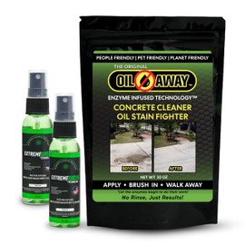 Oil Stain Fighter Driveway Kit with Pre-treat Solution for Maximum Results | 4 oz. Pretreat Spray + 10 oz. Enzyme Powder | No Rinse Safe Concrete Cleaning Duo for Driveways and Patios | Driveway Size
