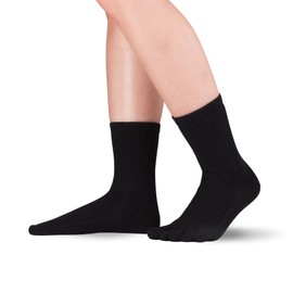 Knitido Dr. Foot® Hallux Valgus - Crew Toe Socks, Bunion Prevention, Size:UK 2.5-5;Farbe:black