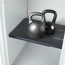 Home in Bold Metal Adjustable Locker Shelf | Heavy Duty Powder-Coated Steel Locker Organizer for School & Gym (Matte Black)