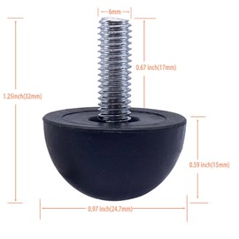 GAEAGOK M6 Patio Furniture Feet Levelers，Adjustable Furniture Legs Stainless Steel Used to Replace Feet On Outdoor Table Chair