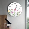 Wildflower Butterfly PVC Wall Clock Silent Non-Ticking Battery Operated Clocks,