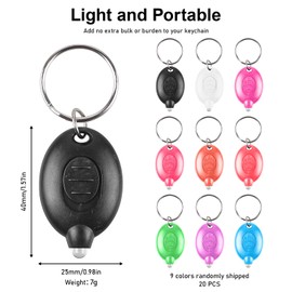 Pack of 20 Mini Torch Key Fob LED Keychain Torch with White Light, Portable Key Ring Torch, Finger Lamp, Mini Torch Children for Outdoor, Camping