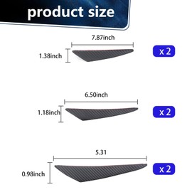 gunhunt Pack-6 Car Spoiler Canards Kit, Body Anti-Collision Diffuser, Exterior Soft Rubber Decorative Stickers, Car Universal Auto Front Bumper Lip Splitter (Carbon Fiber Black)