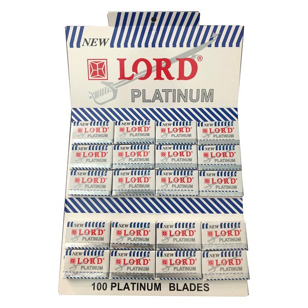Lord Platinum Double Edge Safety Razor Blades, 100 blades (5x20)