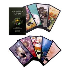 Liisha Shadow Cat Tarot Supervised by June Shibuzawa, Original Tarot Card, Oracle Card, Japanese Instruction Manual Included, Divination Telling, SHADOW CAT TAROT Lisha