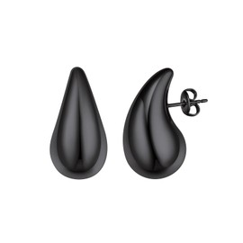 FOCALOOK Star Earrings Drop Heart Hoop Earrings Stainless Steel Women's Thick Earrings Open Hoop Accessory Statement Earrings Jewellery for Party Birthday, Metal, No Gemstone