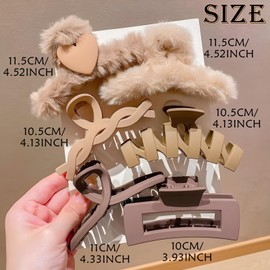 LHLZNB 6pcs Claw Clips for Thick Hair, Hair Clips for claw clips womenmen and Girls Use, Strong Large Hold Hair Claw Nonslip Hair Clamps for Hair Decoration，claw clip set