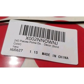 Zonon 2" Red Stickers 240 Pieces Polka  Decor (Solid Color) New HU0627