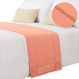 JADE POKE Bed Runner 210 x 50 cm for Queen Size Bed and Full Size Bed, Bed Throws for Foot of Bed, Coral Bed Runner Bedding Scarves Decorations for Bedroom Hotel Wedding Room