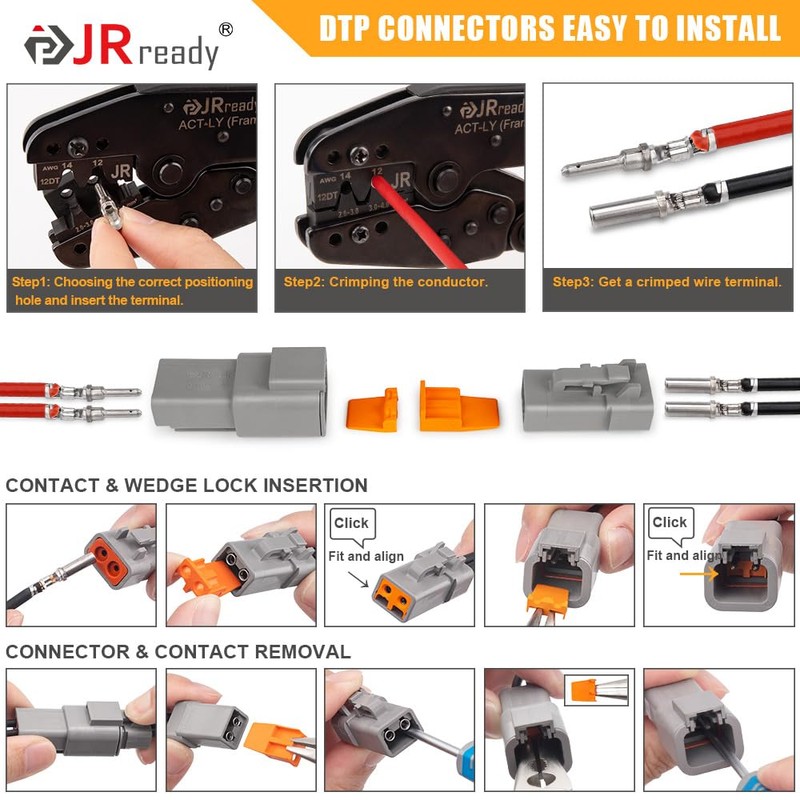 JRready ST6251 Deutsch DTP Connector Kit Size 12 Waterproof 25