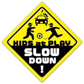 SignStore Children Jump Out Caution Sign, 7.9 x 7.9 inches (20 x 20 cm), Yellow, Aluminum Composite Plate, Waterproof, Made in Japan, 17_SK_en English (Rounded Corner)