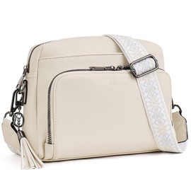 POIUGOYA Crossbody Purses for Women Trendy,Vegan Leather Medium Crossbody Bag,Women's Crossbody Travel Purse Built in Wallet, Apricot