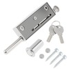 Sliding Patio Door Lock with 2 Keys,Keyed with Bolt Lock,Silver