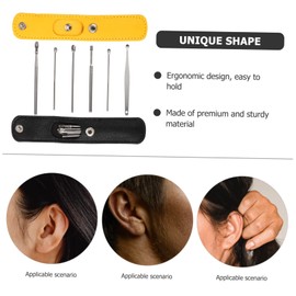 Baluue 12sets Metal Ear Wax Remover Set Ear Cleaning Tools for Household Use Lightweight Easy to Store Non- Design for Comfortable Grip Wax Removal