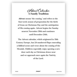 Peace On Earth Advent Calendar, Countdown to Christmas Pull Tab Activity, Religious Holiday Decor, 10 Inches (Pack of 3)