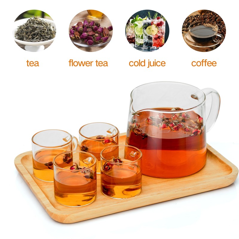 Glass Teapot 34oz/1000ml with Removable Stainless Steel Infuser Tea pot,