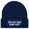 MoonWorks® Herren Beanie Strickmütze mit Patch Spruch Der mit dem