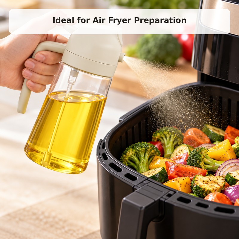 2-in-1 Olive Oil Sprayer for Cooking – 500 mL Spray-and-Pour