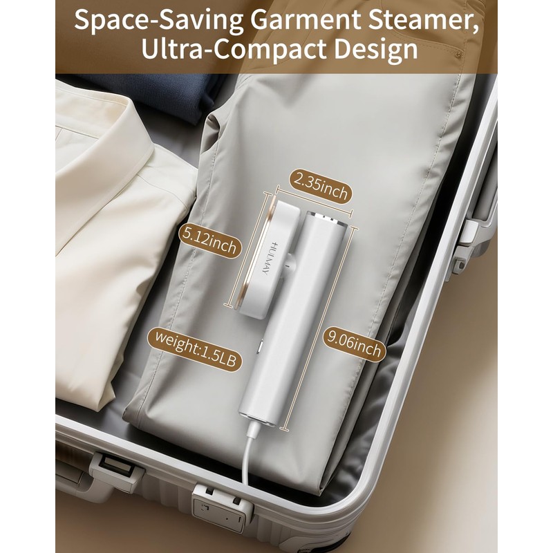HULMAY Portable Steamer For Clothes Travel Mini Steamer and Iron