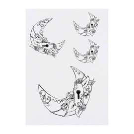 Azeeda 4 x 'Halbmond mit Schlüsselloch' Temporäre Tattoos - Wasserfest, Hautfreundlich & Ungiftig · Transfers in Verschiedenen Größen (TO00074826)