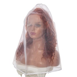 Atimiaza 2 Pcs Wig Cover Storage for Protecting Wigs on Mannequin Wig Head from Dirt and Dust (White, Large Size)